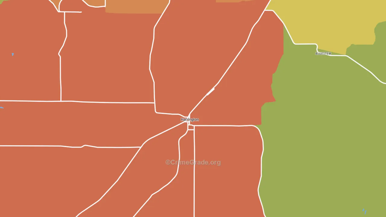 Harrington, WA Map of Vandalism Rates