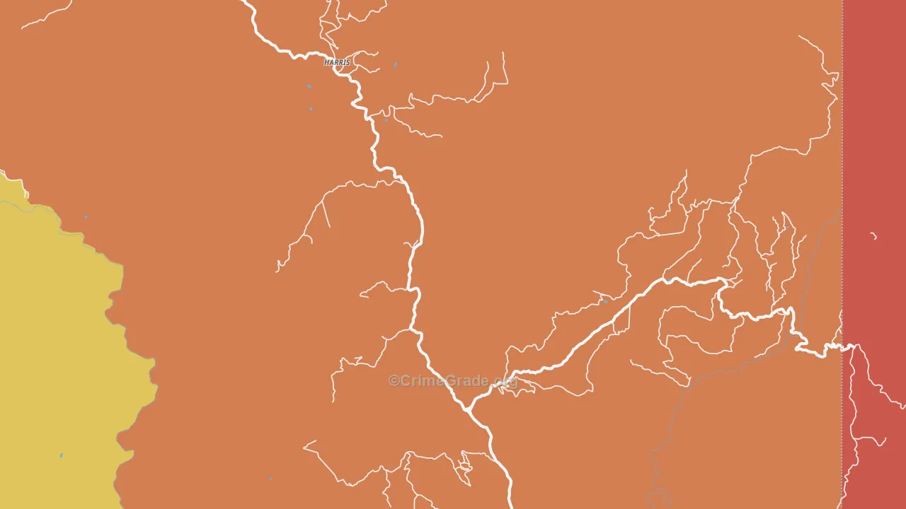 Harris, CA Map of Vandalism Rates