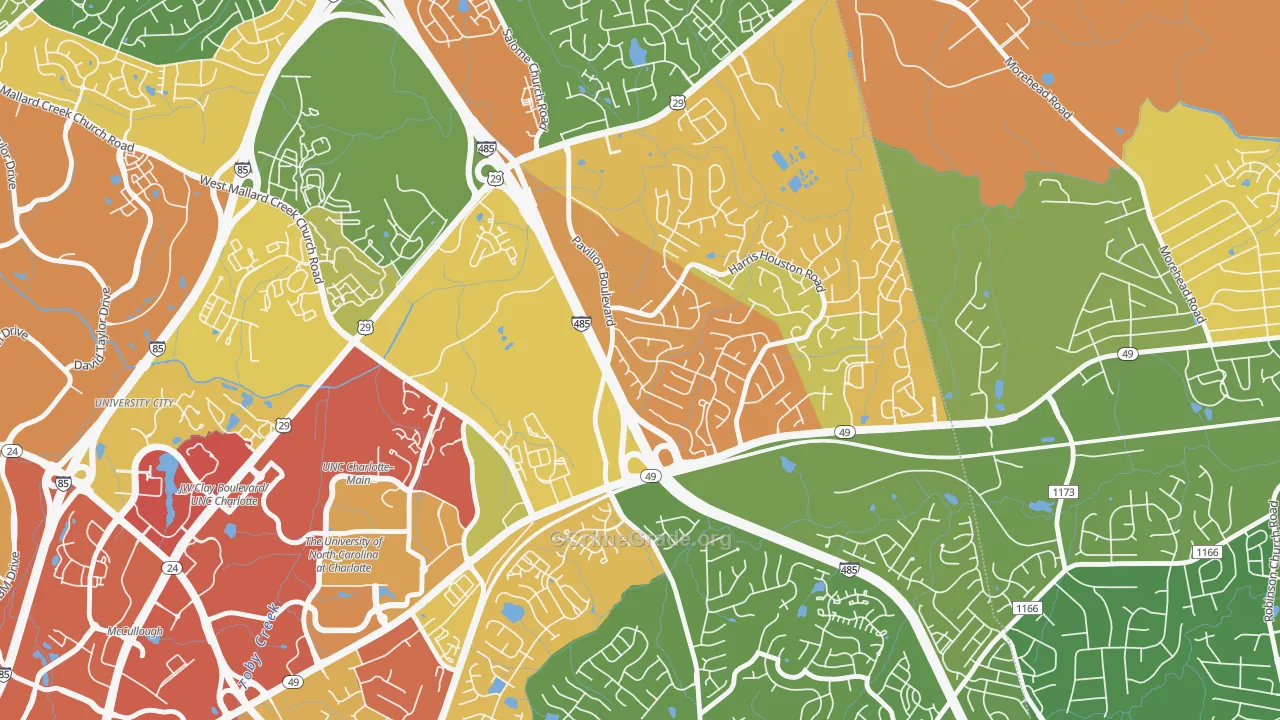 Harris-Houston, Charlotte, NC Map of Vandalism Rates