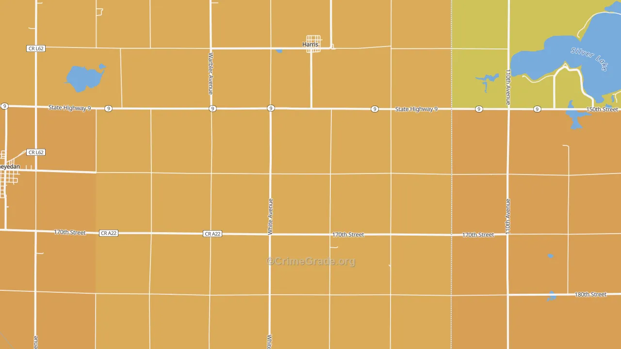 Harris, IA Map of Vandalism Rates