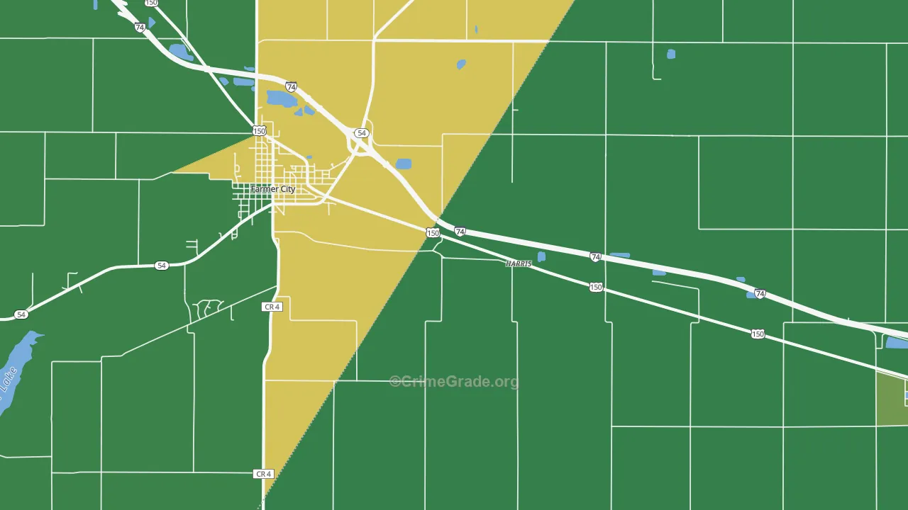 Harris, IL Map of Vandalism Rates