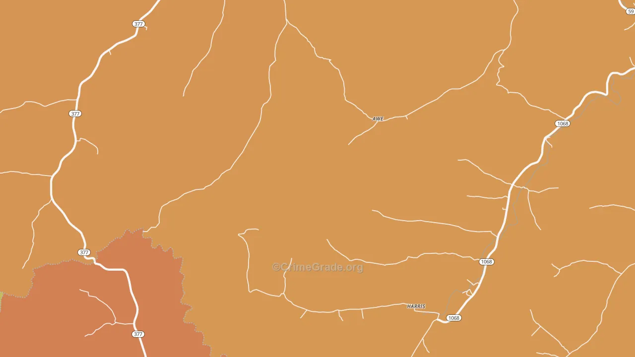 Harris, KY Map of Vandalism Rates