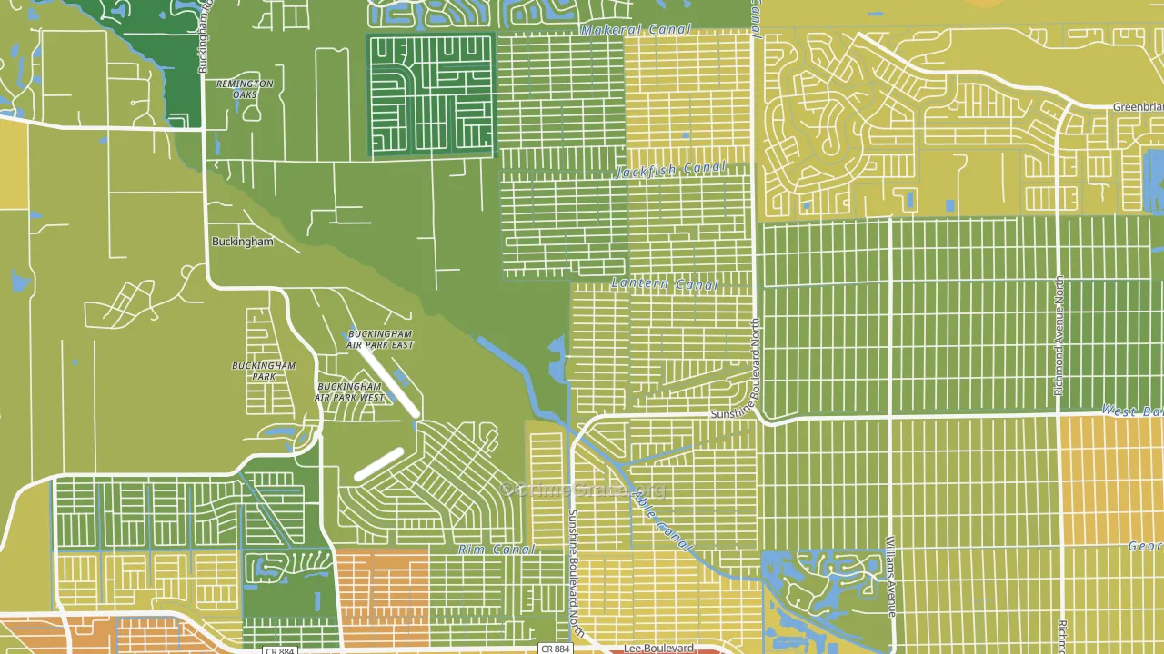 Harris, Lehigh Acres, FL Map of Vandalism Rates