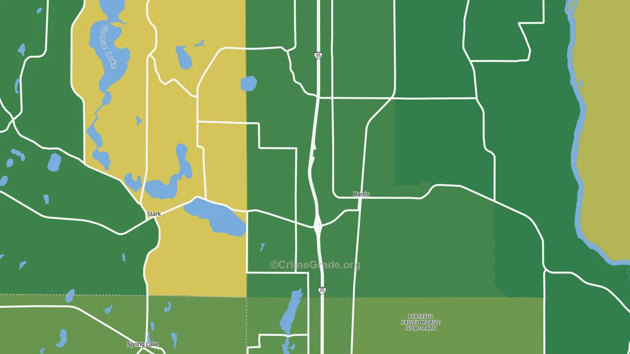 Harris, MN Map of Vandalism Rates