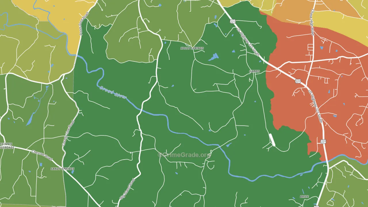 Harris, NC Map of Vandalism Rates