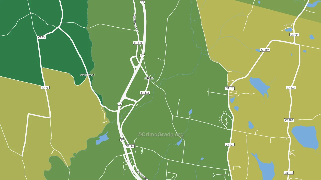 Harris, NY Map of Vandalism Rates