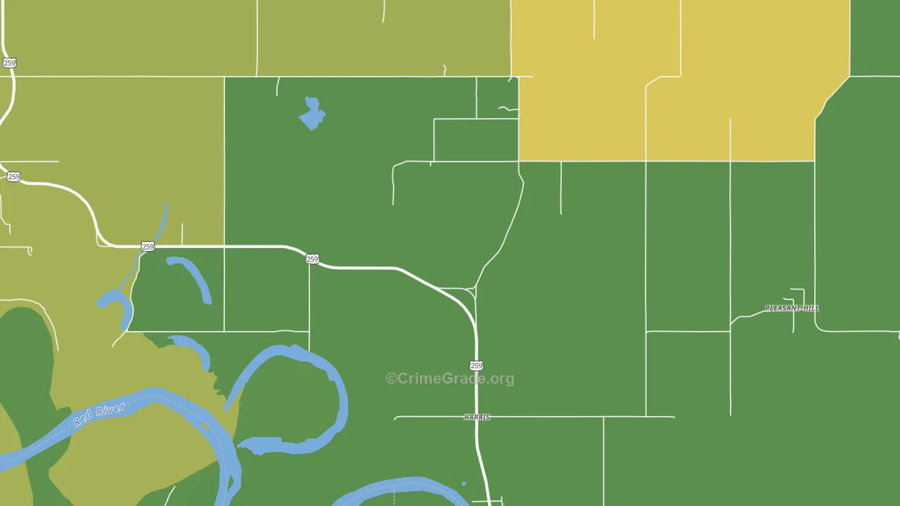 Harris, OK Map of Vandalism Rates