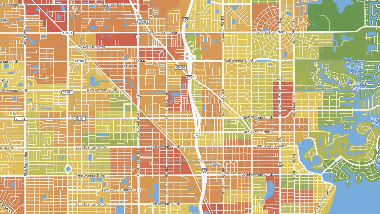 Harris Park, St. Petersburg, FL Map of Vandalism Rates