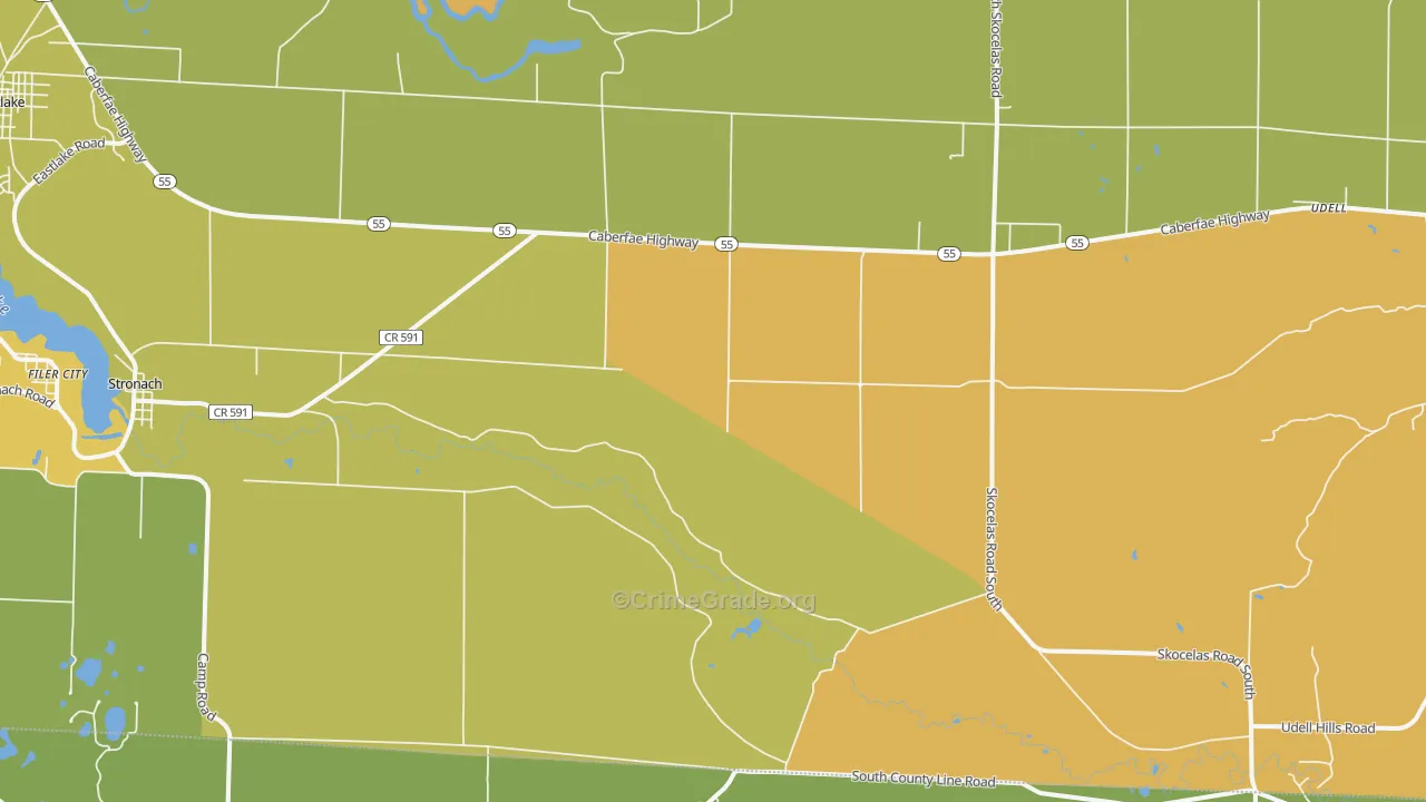 Harrison Beach, MI Map of Vandalism Rates