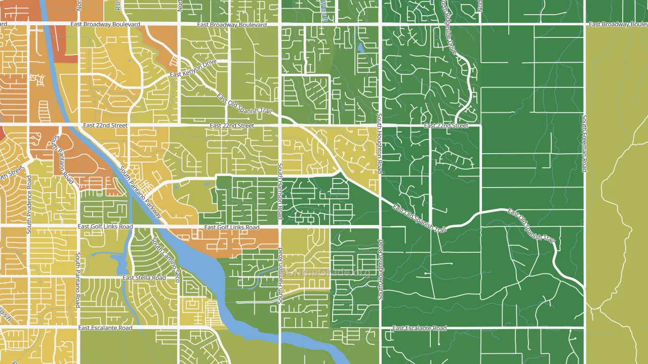 Harrison East-South, Tucson, AZ Map of Vandalism Rates