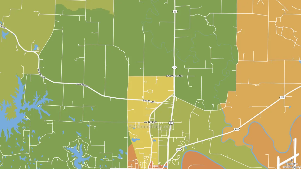 Harrison, IL Map of Vandalism Rates