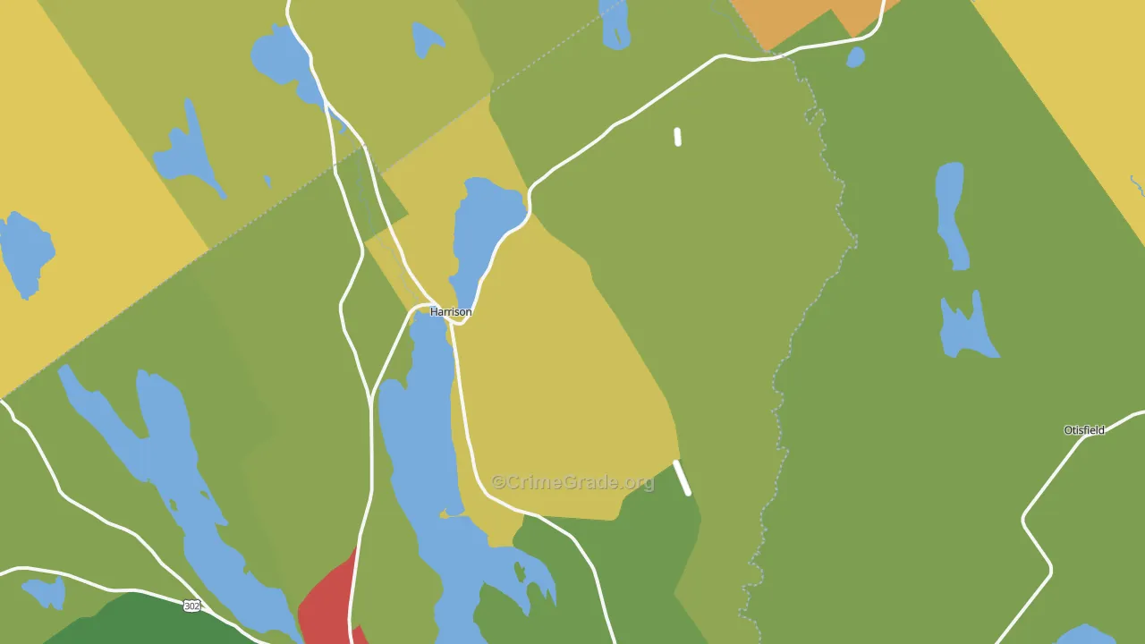 Harrison, ME Map of Vandalism Rates