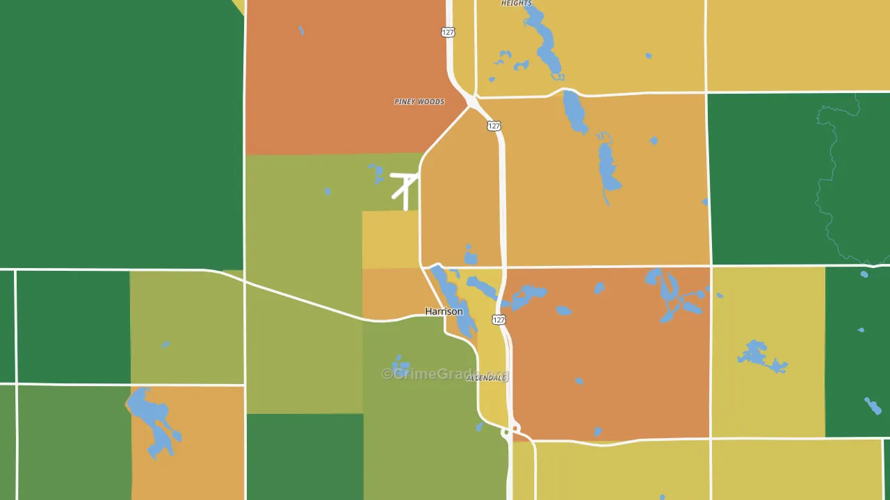 Harrison, MI Map of Vandalism Rates