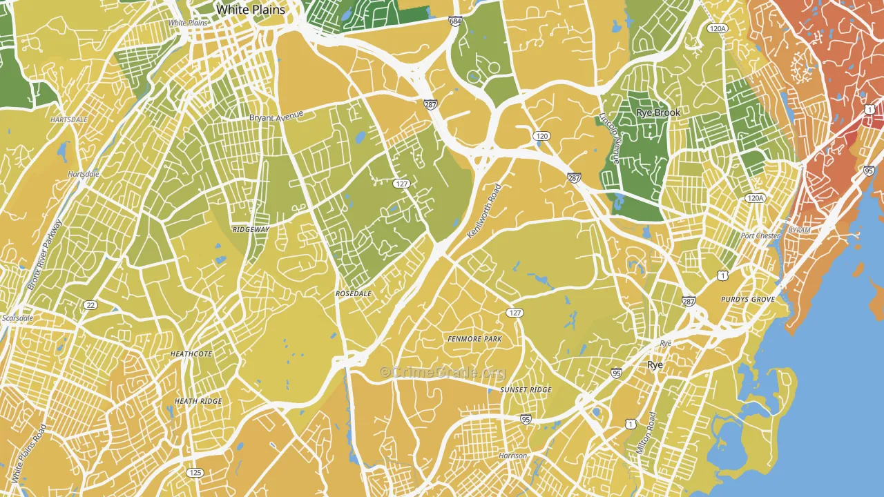 Harrison, NY Map of Vandalism Rates