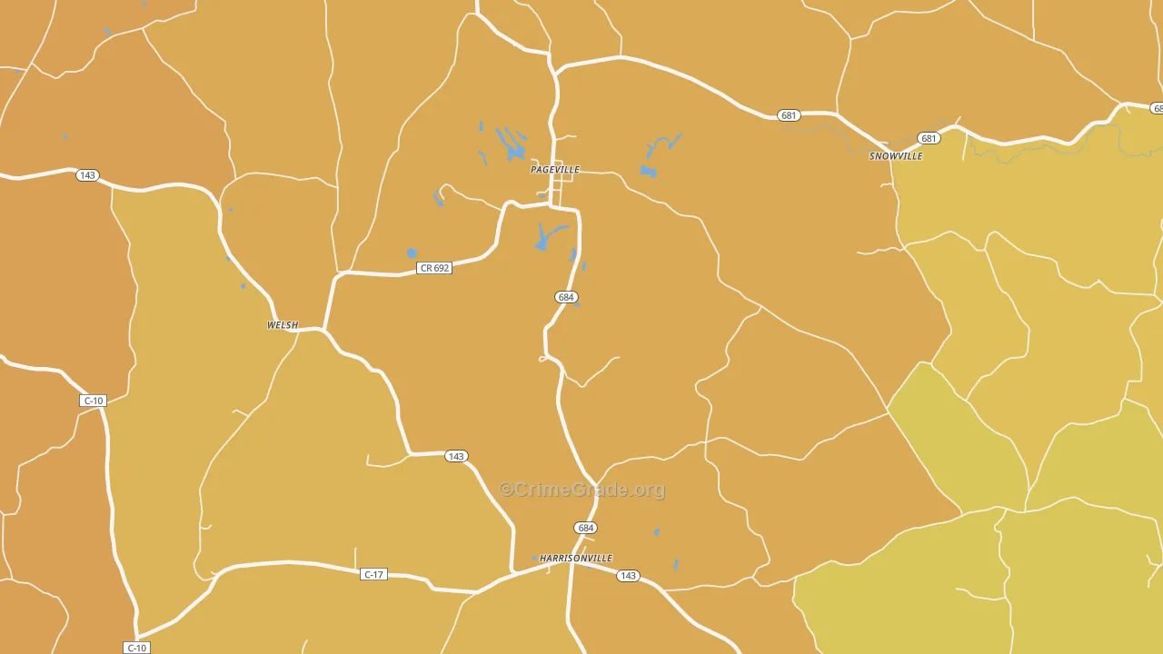 Harrisonville, OH Map of Vandalism Rates