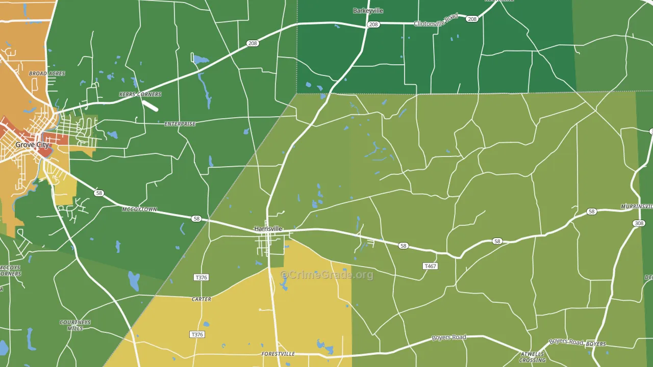 Harrisville, PA Map of Vandalism Rates