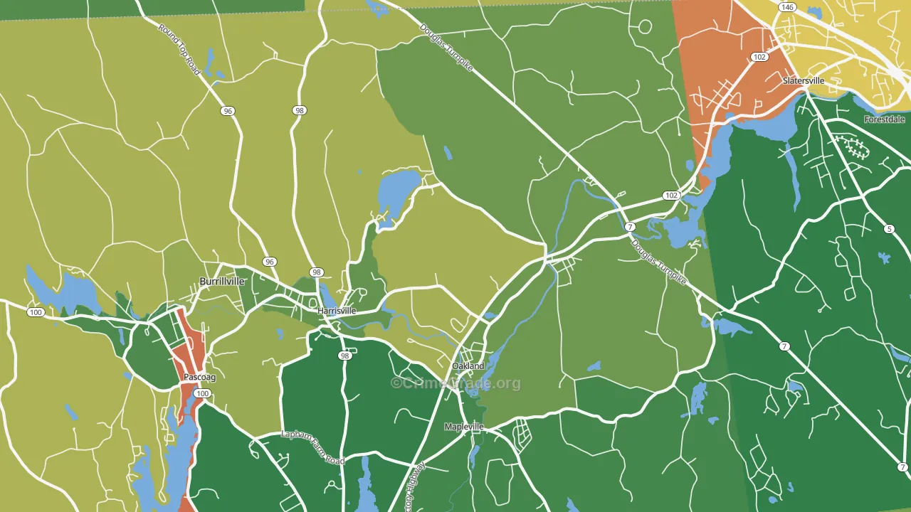Harrisville, RI Map of Vandalism Rates