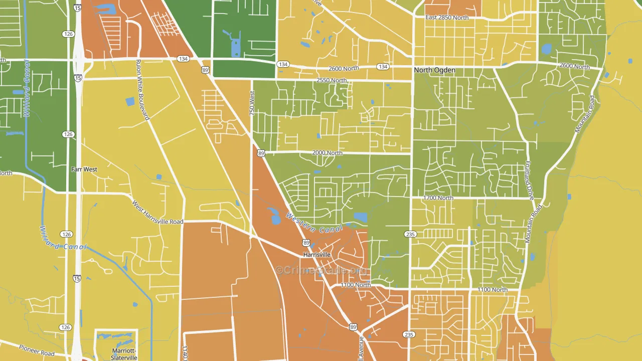 Harrisville, UT Map of Vandalism Rates