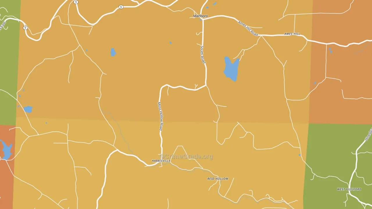 Harrisville, VT Map of Vandalism Rates