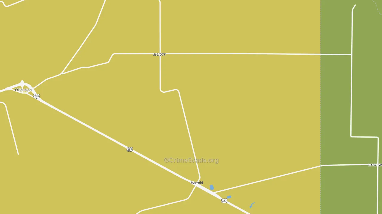 Harrold, TX Map of Vandalism Rates