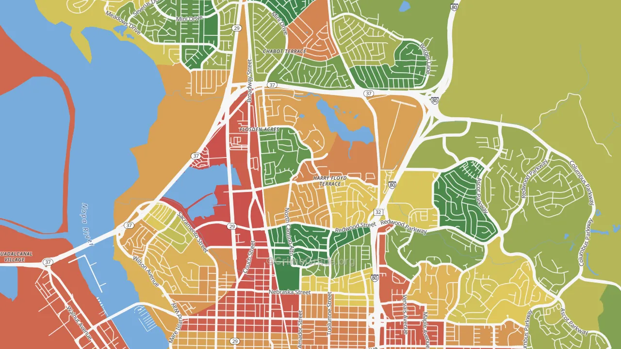 Harry Floyd Terrace, Vallejo, CA Map of Vandalism Rates