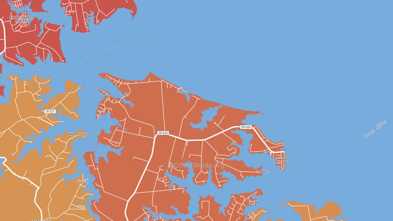 Harryhogan, VA Map of Vandalism Rates