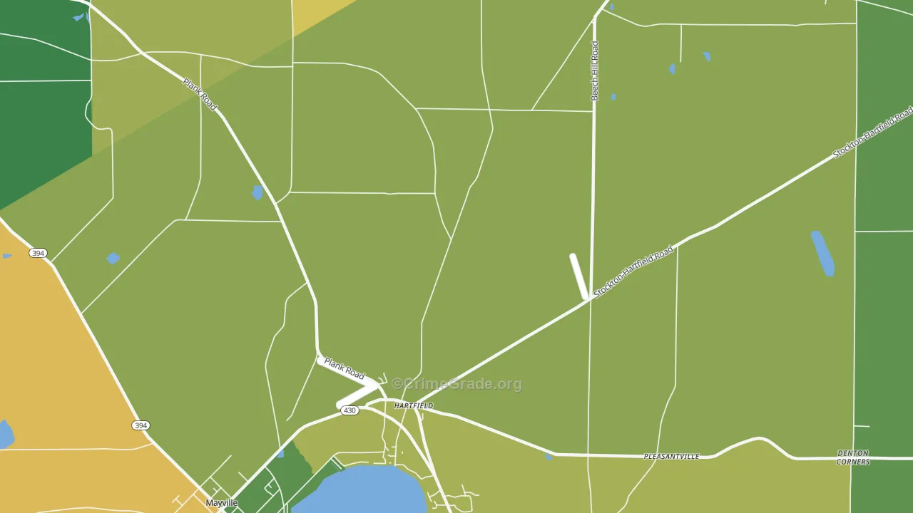 Hartfield, NY Map of Vandalism Rates