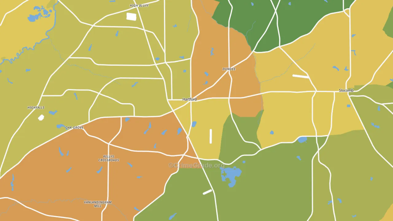 Hartford, AL Map of Vandalism Rates