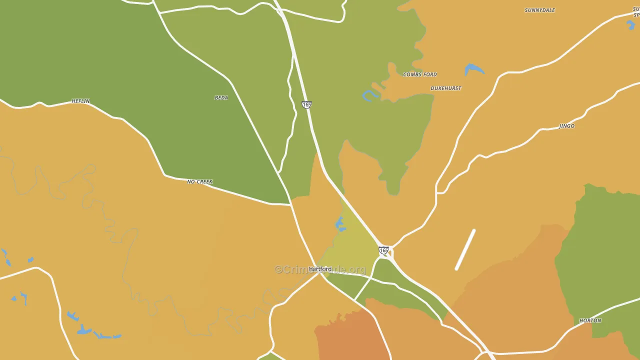 Hartford, KY Map of Vandalism Rates
