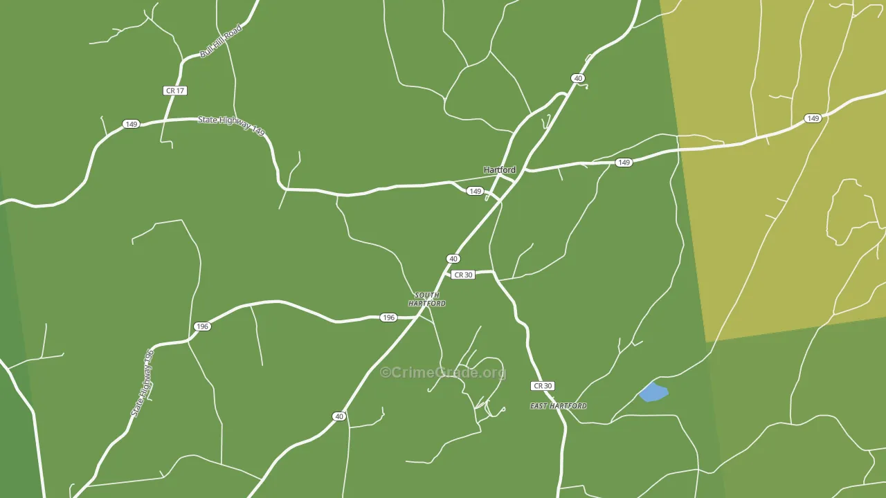 Hartford, NY Map of Vandalism Rates