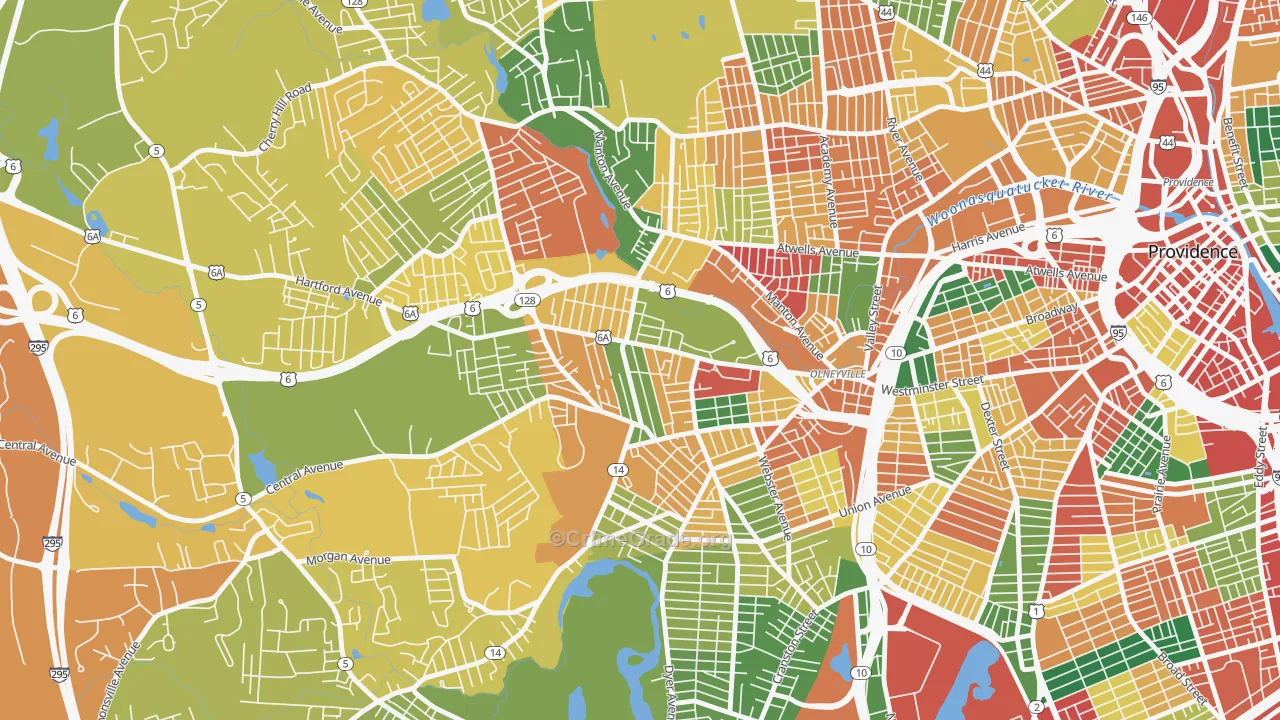 Hartford, Providence, RI Map of Vandalism Rates
