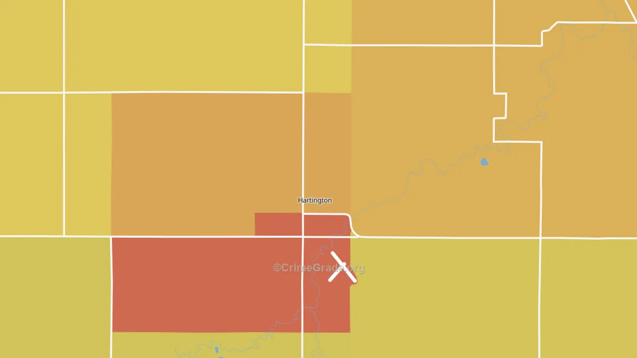 Hartington, NE Map of Vandalism Rates