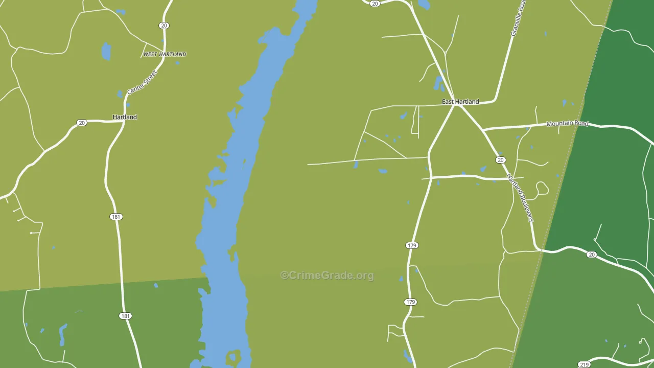 Hartland, CT Map of Vandalism Rates