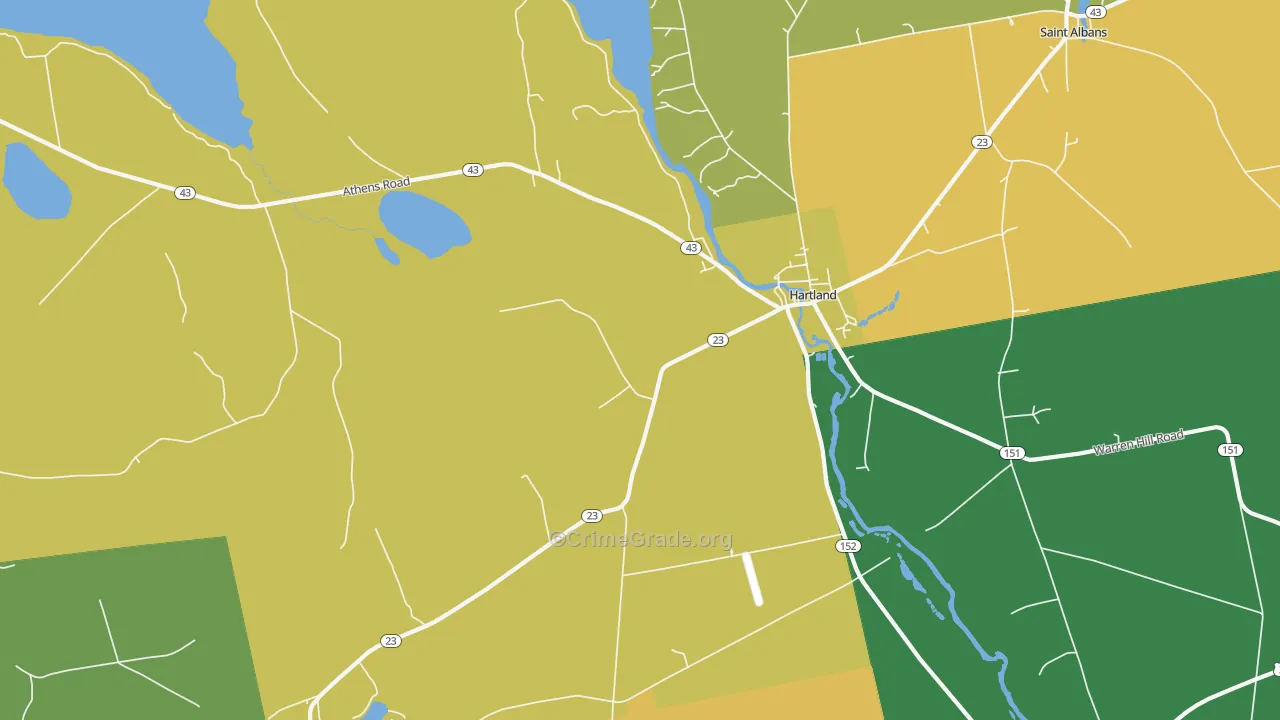 Hartland, ME Map of Vandalism Rates