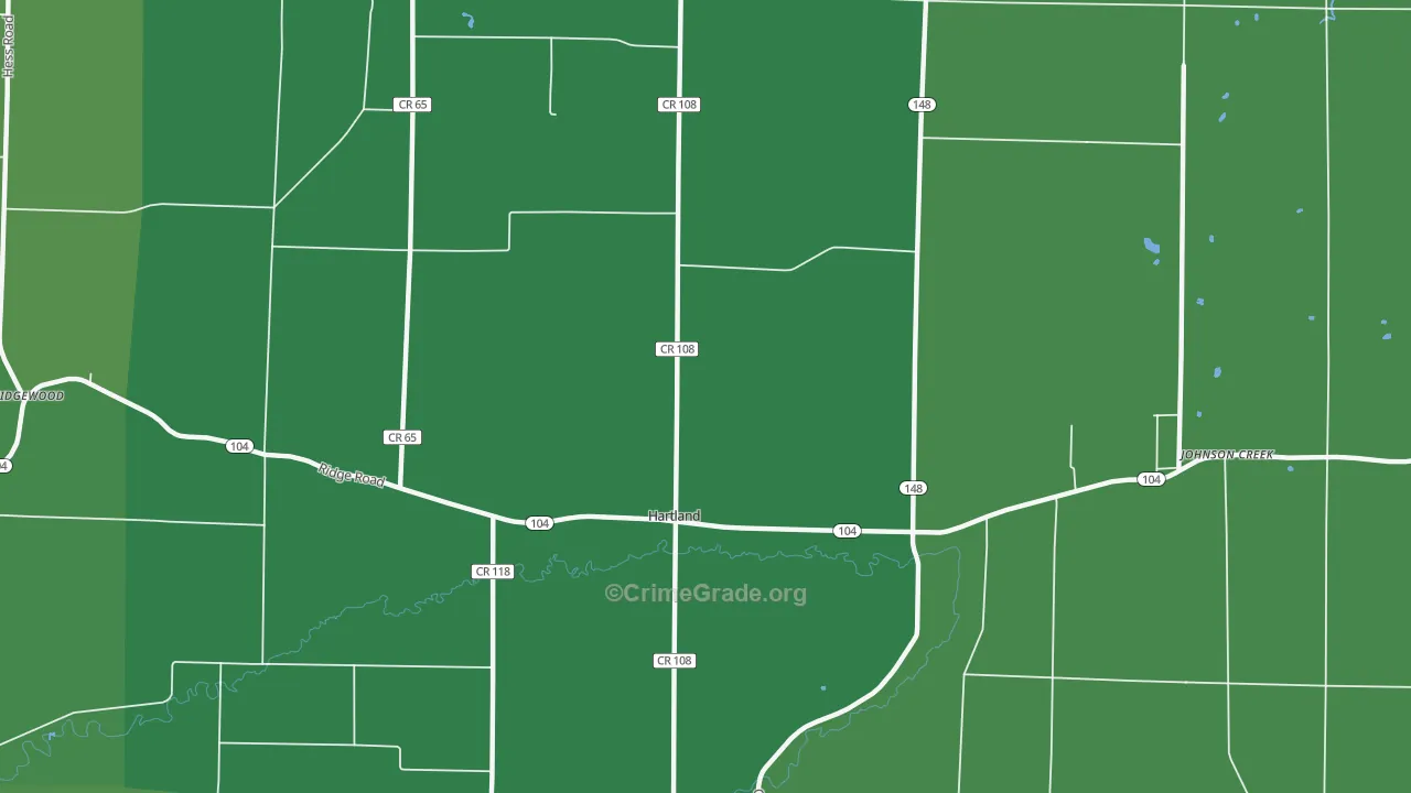 Hartland, NY Map of Vandalism Rates