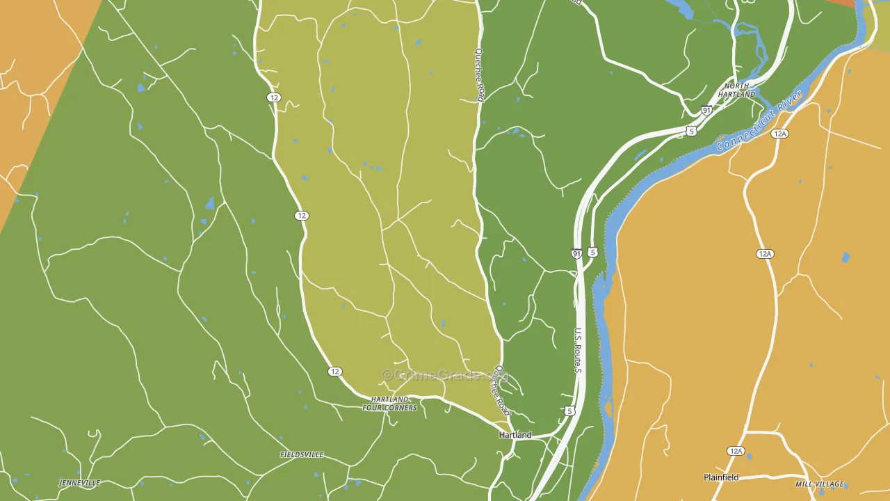 Hartland, VT Map of Vandalism Rates