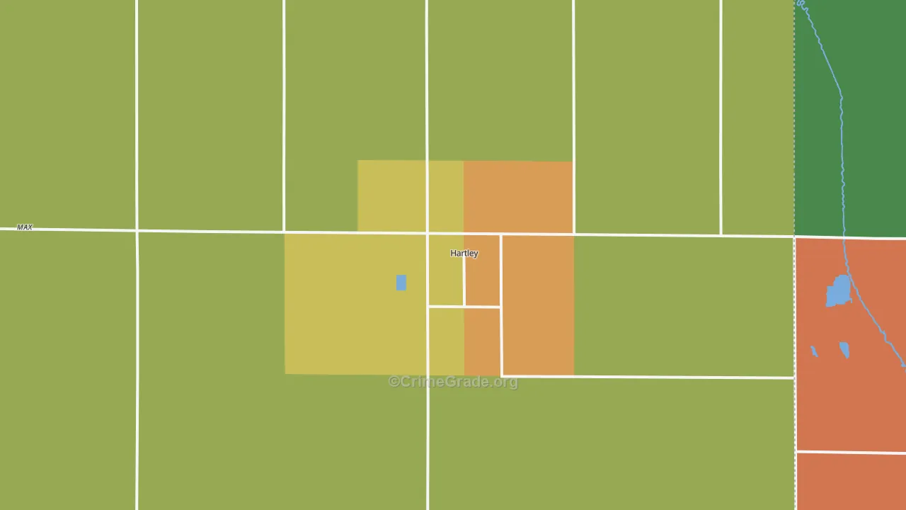 Hartley, IA Map of Vandalism Rates