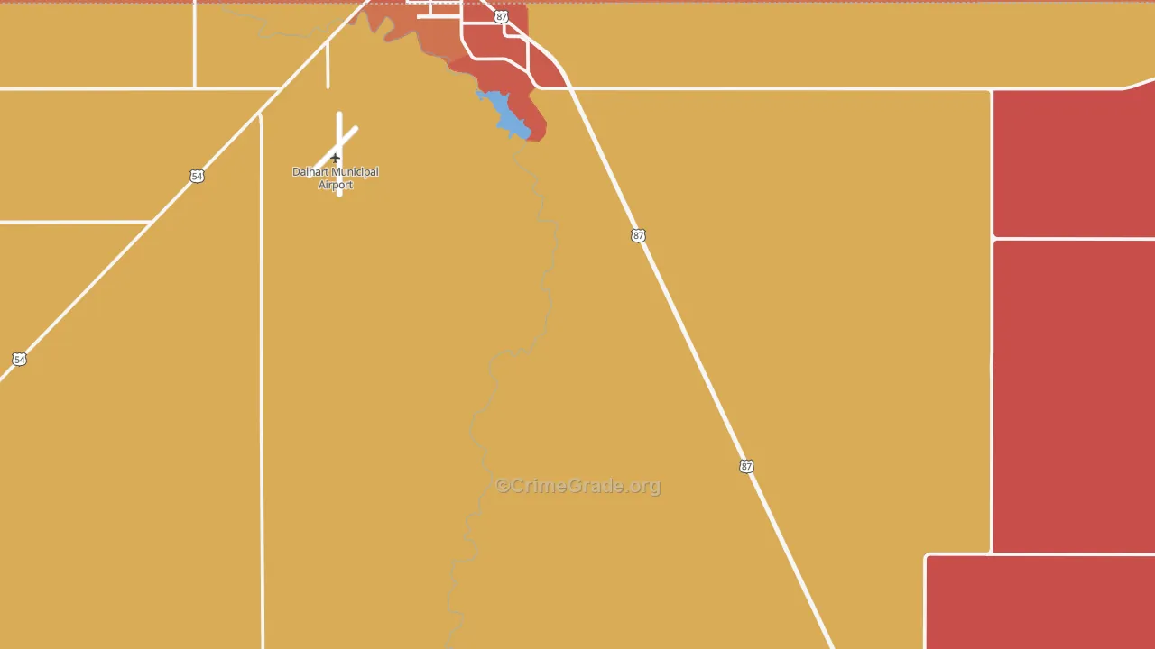 Hartley, TX Map of Vandalism Rates