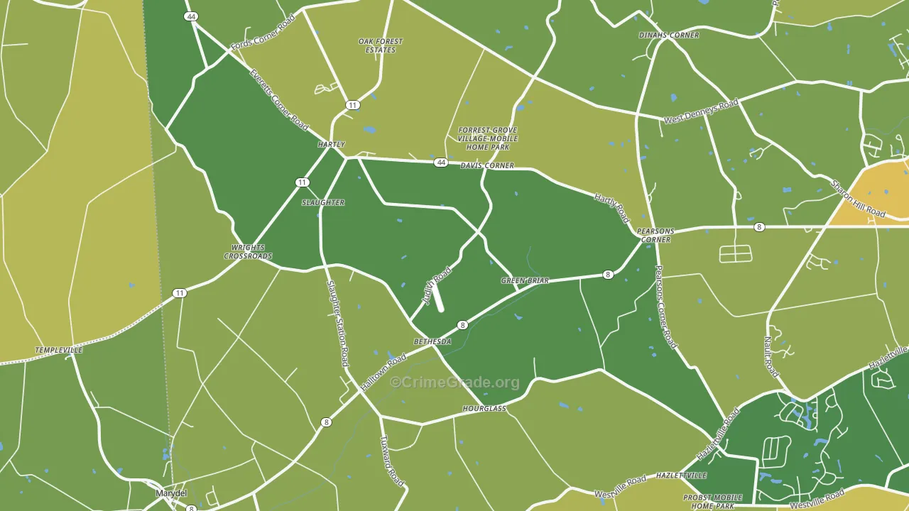 Hartly, DE Map of Vandalism Rates
