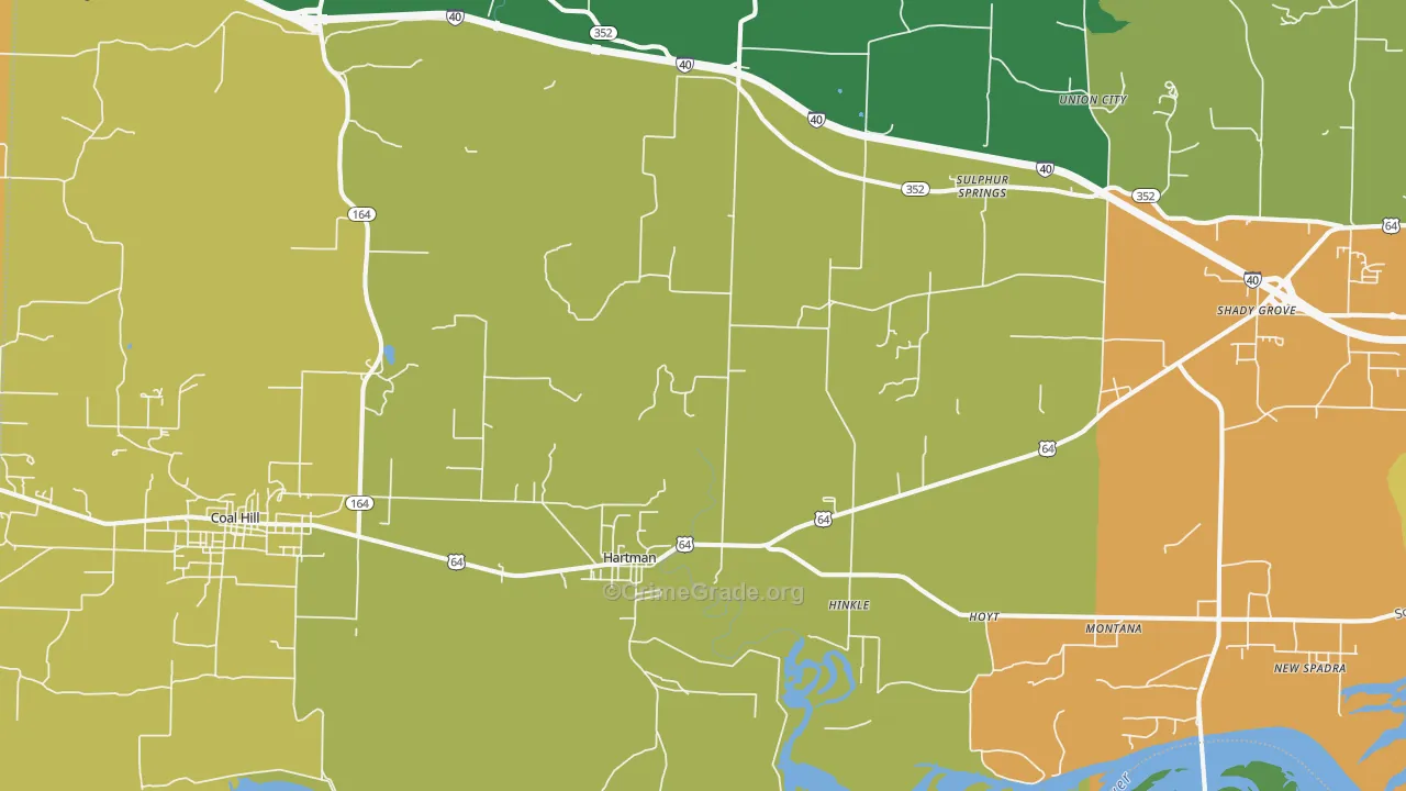 Hartman, AR Map of Vandalism Rates