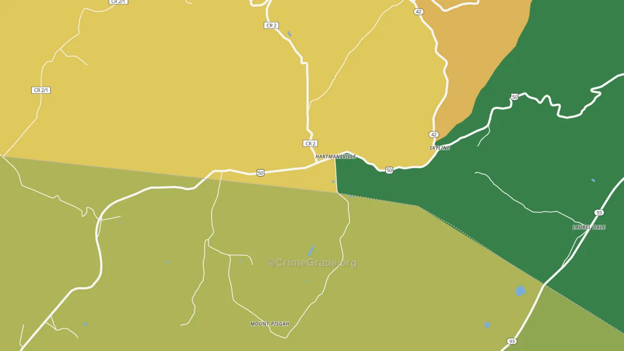 Hartmansville, WV Map of Vandalism Rates