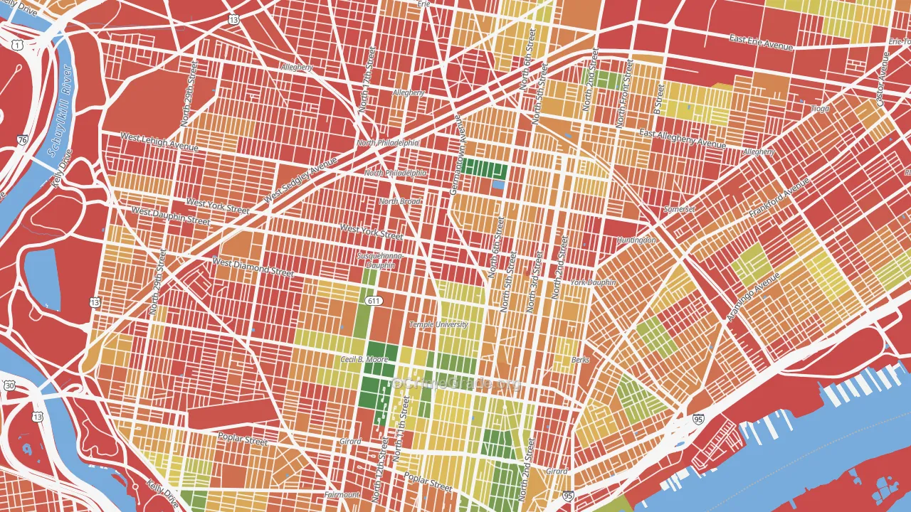 Hartranft, Philadelphia, PA Map of Vandalism Rates