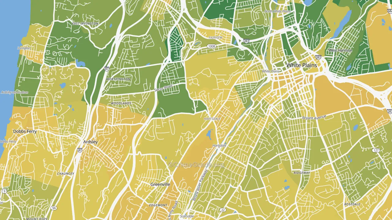 Hartsdale, NY Map of Vandalism Rates