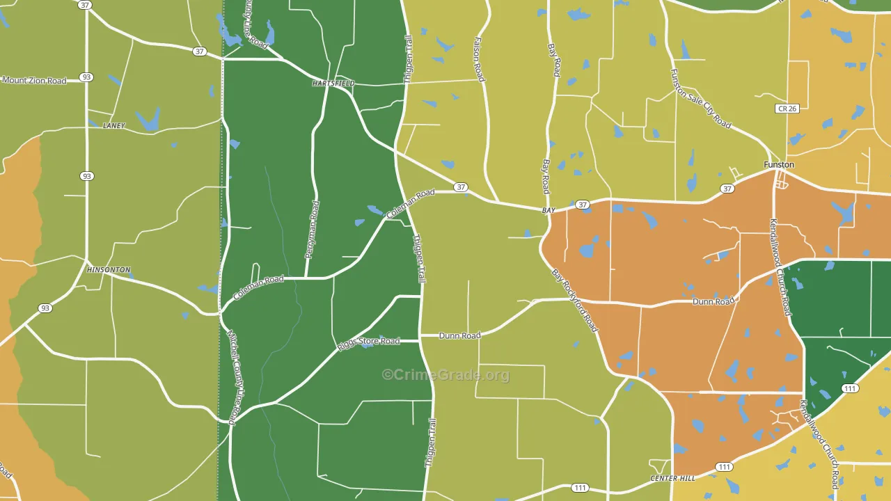 Hartsfield, GA Map of Vandalism Rates