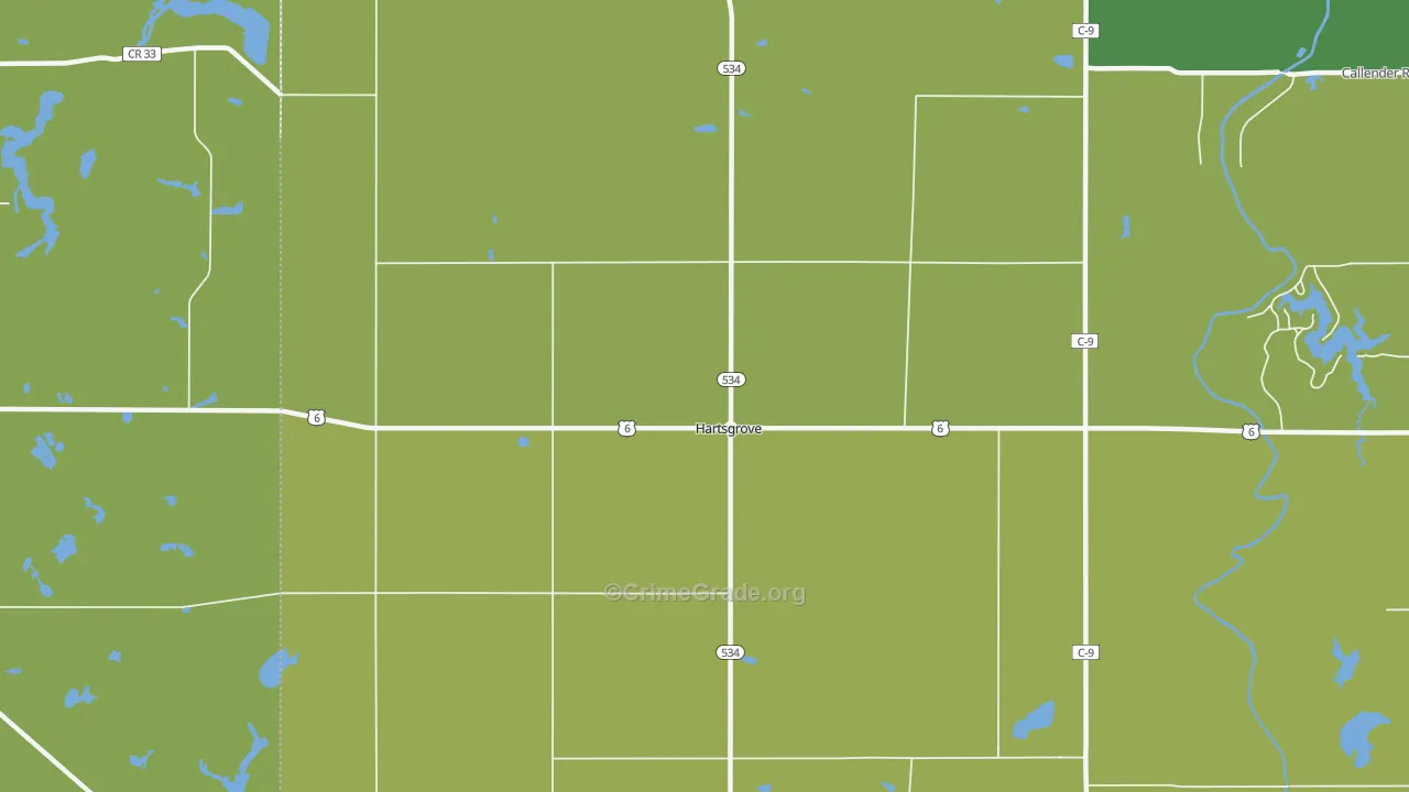 Hartsgrove, OH Map of Vandalism Rates