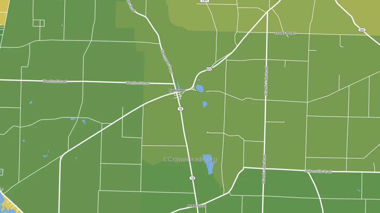 Hartstown, PA Map of Vandalism Rates