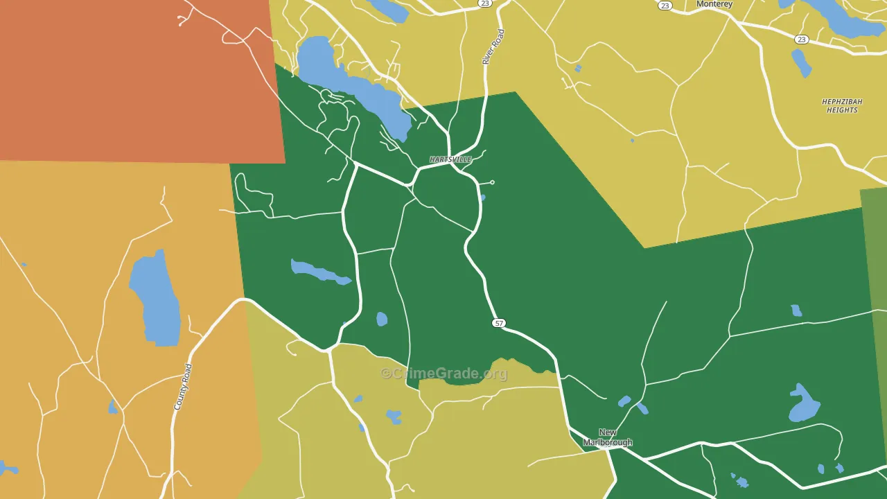 Hartsville, MA Map of Vandalism Rates
