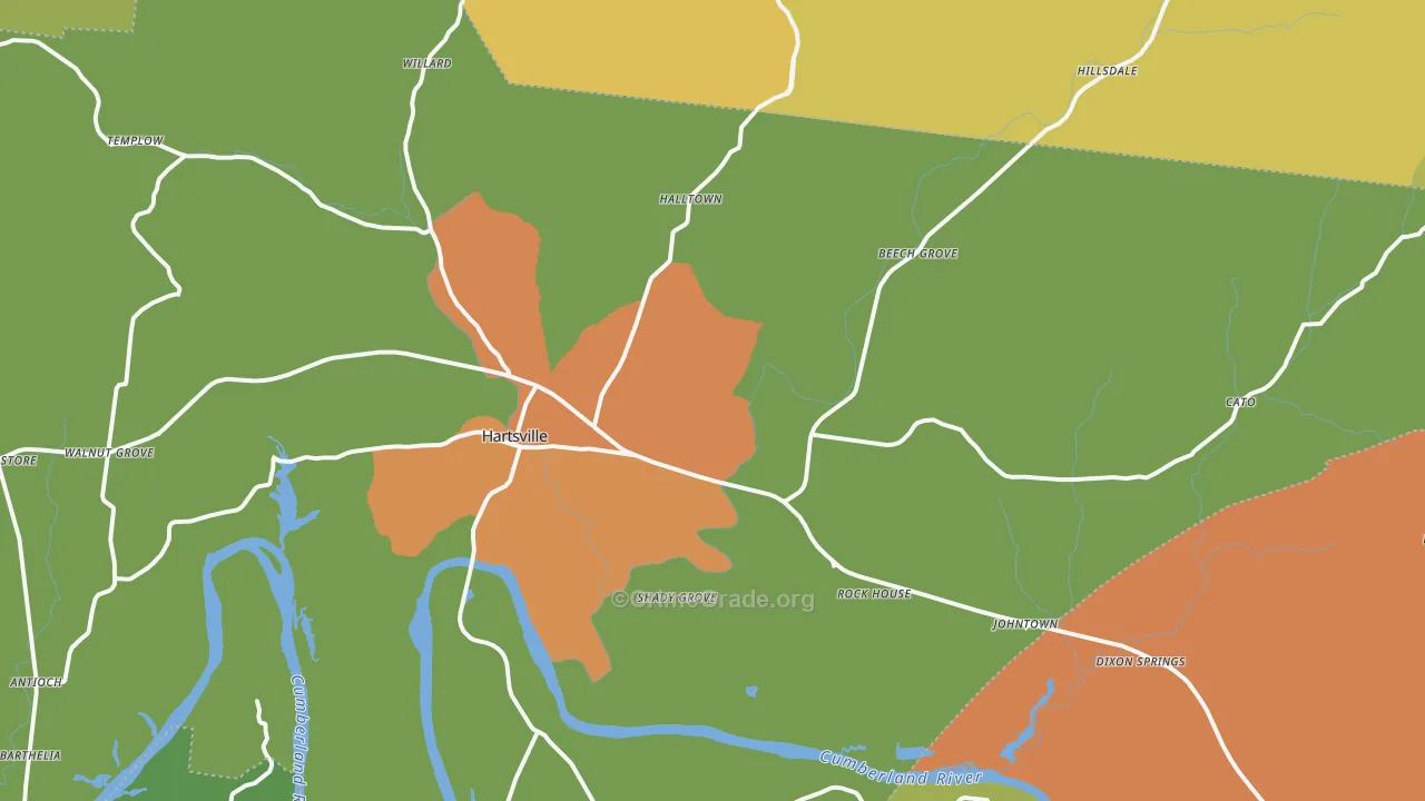 Hartsville, TN Map of Vandalism Rates