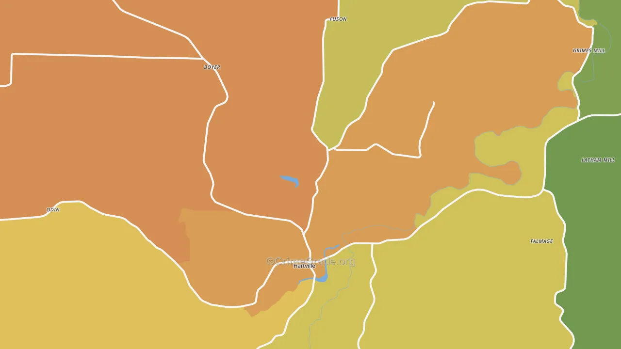 Hartville, MO Map of Vandalism Rates