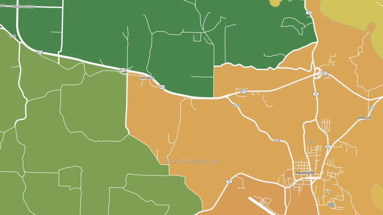 Hartwell, AR Map of Vandalism Rates